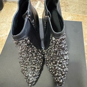 Embellished Black Ankle Boots